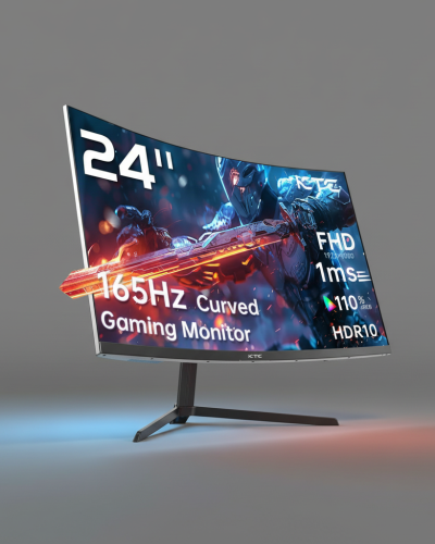 Monitor Gamer Curvo 24 Polegadas 165Hz 1ms Full HD - Painel VA - HDR10 - FreeSync Premium - 110% sRGB - HDMI DisplayPort - Ajuste Inclinação - Preto