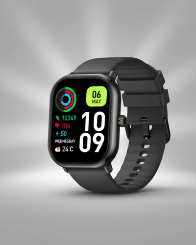 Smartwatch Fitness Tela AMOLED 1.85" - Monitor Frequência Cardíaca SpO2 Sono - 100+ Modos Esporte - Bluetooth Chamadas - IP68 Resistente Água - Bateria 7 Dias - Preto