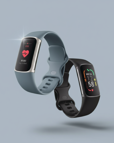 Smartband Fitness Tracker com Monitor Cardíaco ECG - Tela AMOLED Touch - SpO2 Sono Passos Calorias - 20 Modos Esporte - Notificações Bluetooth - IP68 À Prova D'Água - Bateria 7 Dias