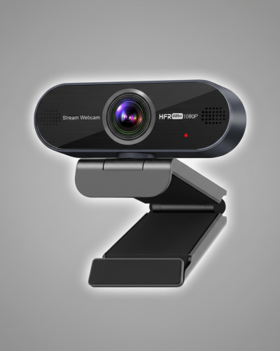 Webcam Full HD 1080p 60fps Streaming Profissional - Microfone Estéreo Duplo - Foco Automático - Ângulo 110° - USB Plug Play - Correção Luz - Zoom Teams OBS - Tampa Privacidade